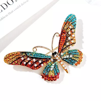 Butterfly Animal Crystal Rhinestone Brooch Pins Women Jewelry Gift Bouquet Pin> • $2.14